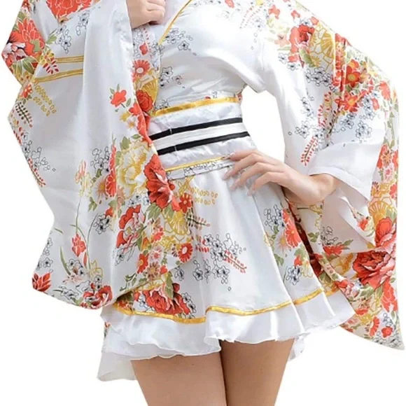 knee length dresses for ladies niLuu AquaFlora Amara Mini Kimono Robe in Moss main image 1